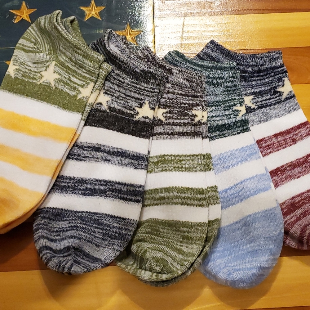 USA flag style ankle socks